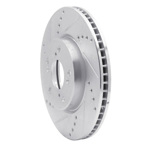 R1 13-22 Honda Accord Sedan Front Left Drilled & Slotted Silver Brake Rotor