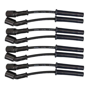 Moroso GM LS 5.7L/6.0L/6.2L/7.0L Ultra 350 8mm Multi-Angle Boot Ignition Spark Plug Wire Set - Black