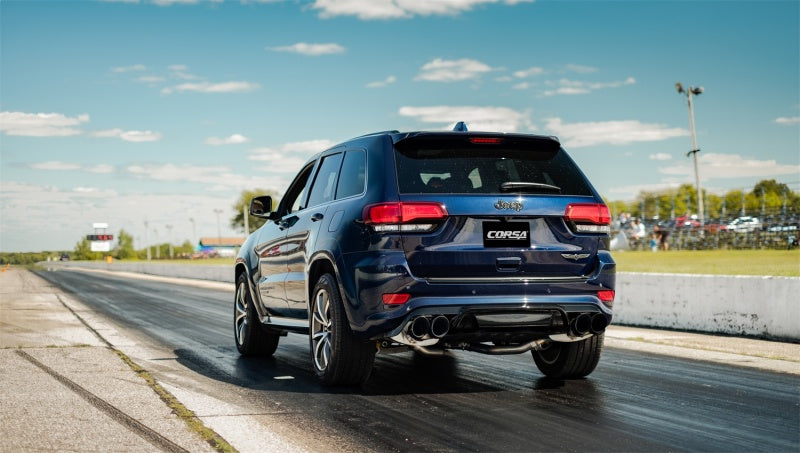 Corsa 2018-2021 Jeep Grand Cherokee TrackHawk 6.2L Xtreme Cat-Back Dual Rear Exit w/4.5in Black Tips
