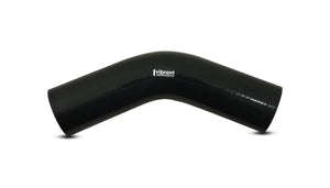 Vibrant 4 Ply Reinforced Silicone Elbow Connector - 1.25in ID x 8in Leg 45 Deg Elbow (BLACK)
