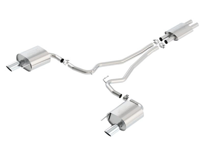 Borla ATAK Cat Back 15 Ford Mustang 3.7L V6 MT/AT 2.25in Pipe 4in Single Round Rolled Tips