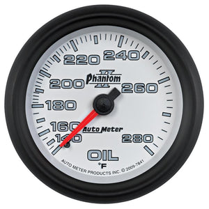 AutoMeter Gauge Oil Temp 2-5/8in. 140-280 Deg. F Mechanical Phantom II
