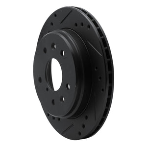 R1 86-91 Mazda RX-7 Rear Left Drilled & Slotted Black Brake Rotor