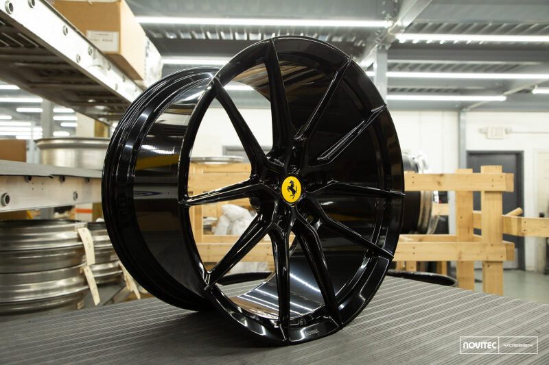 Vossen x Novitec NF9 21x9.5in - 5x114.3 BP - ET38 - Gloss Black Ferrari 296 Front Wheel