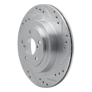 R1 05-09 Subaru Impreza Rear Right Drilled & Slotted Silver Brake Rotor