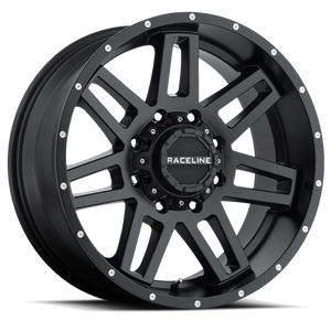 Raceline 931B Injector 20x9in / 8x180 BP / 12mm Offset / 124.2mm Bore - Satin Black Wheel