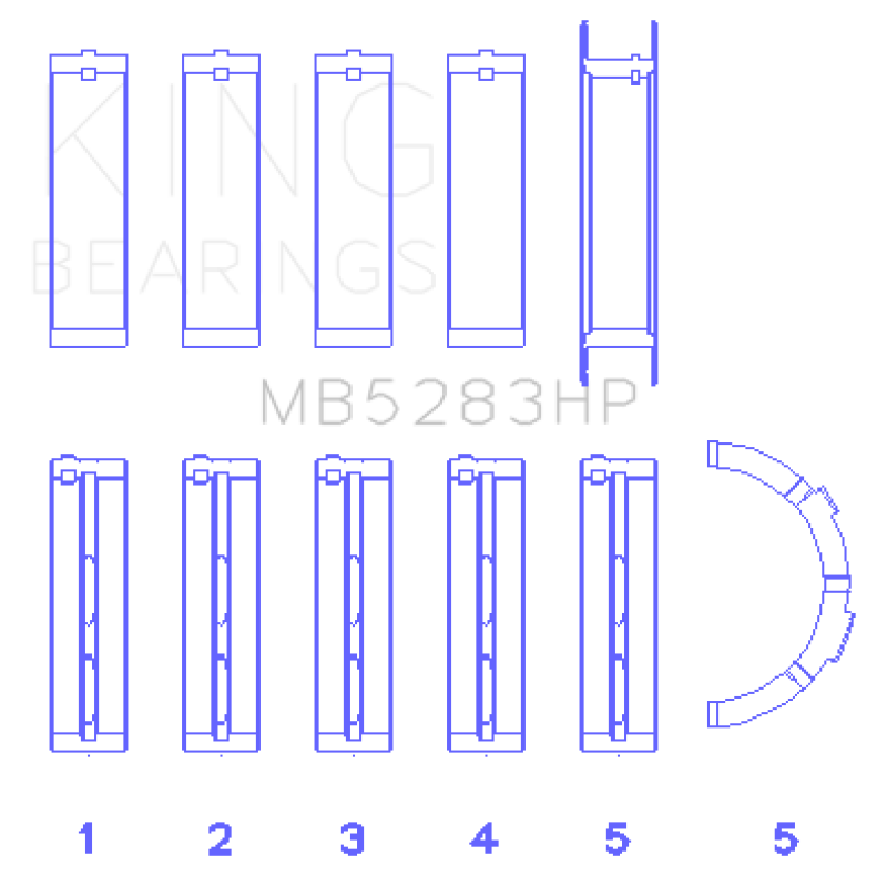 King Engine Bearings Performance Main Bearing Set - Size Standard X