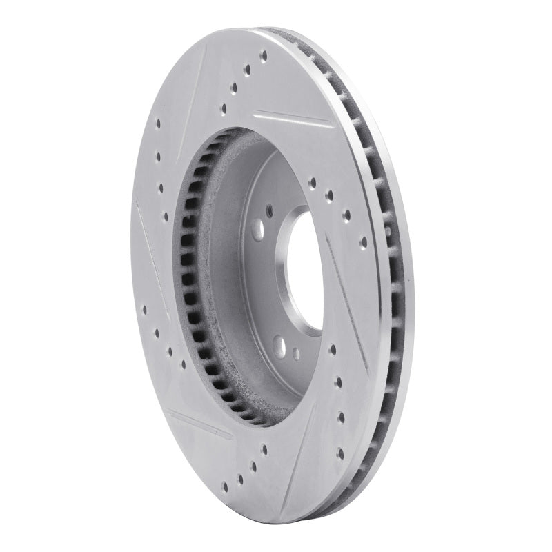 R1 12-15 Acura ILX Front Right Drilled & Slotted Silver Brake Rotor