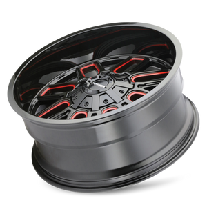 Mayhem 8107 Cogent 22x10 / 8x165.1 BP / -19mm Offset / 130.8mm Hub Black w/ Prism Red Wheel