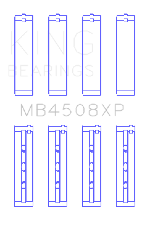 King Engine Bearings Honda J30 / J35 (Size STDX) Tri Metal Main Bearing Set