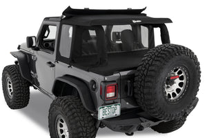 Bestop 18-26 Jeep Wrangler JL 2-Door Halftop Conversion Kit (Premium Black Twill)