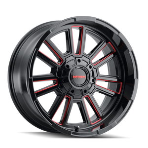 Mayhem 8115 Apollo 20x10 / 8x165.1 BP / -19mm Offset / 125.2mm Hub Black w/ Prism Red Wheel