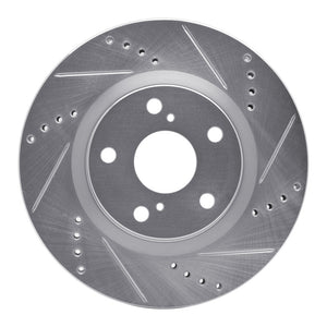 R1 94-95 Eagle TALON Rear Right Drilled & Slotted Silver Brake Rotor