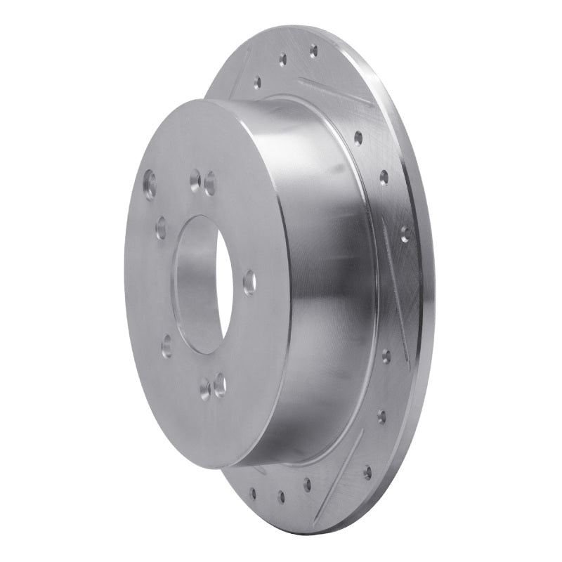 R1 01-16 Hyundai Santa Fe Rear Left Drilled & Slotted Silver Brake Rotor