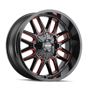 Mayhem 8107 Cogent 22x10 / 8x165.1 BP / -19mm Offset / 130.8mm Hub Black w/ Prism Red Wheel
