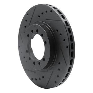 R1 90-04 Mitsubishi Montero Sport (USA/Canada) Front Left Drilled & Slotted Black Brake Rotor