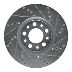 R1 13-23 Chrysler 200 Front Right Drilled & Slotted Silver Brake Rotor