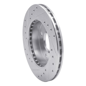 R1 89-96 Nissan 240SX Front Right Drilled & Slotted Silver Brake Rotor