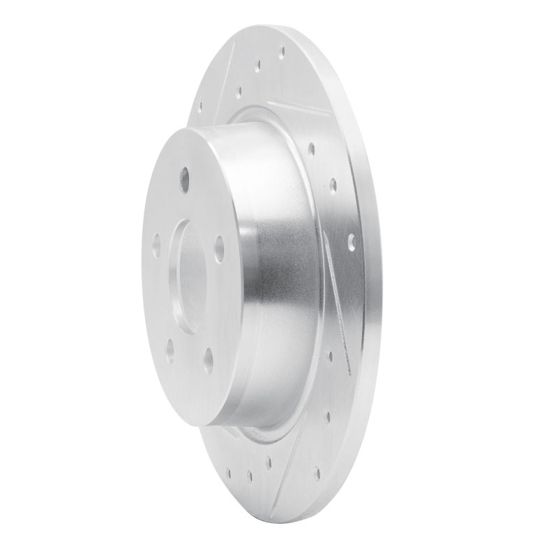 R1 20-25 Nissan SENTRA Rear Left Drilled & Slotted Silver Brake Rotor