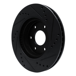 R1 16-22 Nissan NP300 Frontier (Mexico) Front Left Drilled & Slotted Black Brake Rotor
