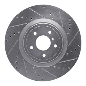 R1 09-20 Nissan 370Z Front Right Drilled & Slotted Silver Brake Rotor