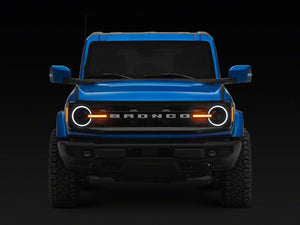Raxiom 21-26 Ford Bronco LED Halo Headlights with White Backlight- Black Housing- Clear Lens