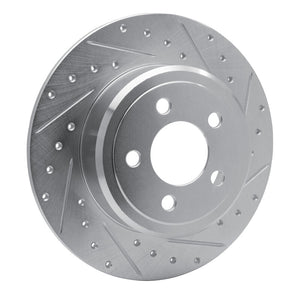 R1 2005-2023 Chrysler 300 Rear Right Drilled & Slotted Silver Brake Rotor