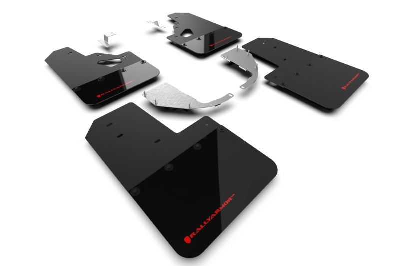 Rally Armor 21-25 Ford Bronco (Steel Bmpr + RR - NO Rptr/Sprt) Blk Mud Flap w/Red Logo