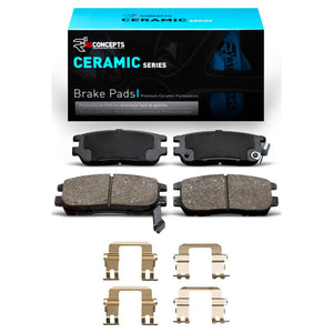 R1 90-00 Mitsubishi Montero Rear Ceramic Pads & Hardware Kit