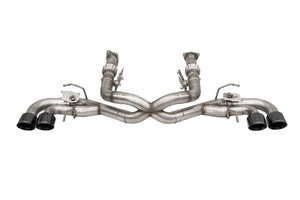 Corsa 2020-2025 Corvette C8 3in Valved Cat-Back 4.5in Blk Quad Tips - Fits Factory NPP Exhaust w/AFM