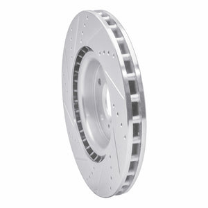 R1 03-08 Infiniti G35 Front Right Drilled & Slotted Silver Brake Rotor