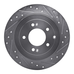 R1 16-22 Hyundai TUCSON Rear Right Drilled & Slotted Silver Brake Rotor