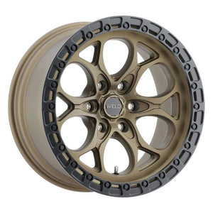 Weld W106 Ledge 6 17x9 / 6x139.7 BP / -12 Offset / 4.5 BS / 106.1 Bore Satin Bronze/Satin Black Ring