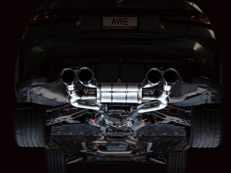 AWE Tuning SwitchPath Cat-Back Exhaust for BMW G8X M3/M4 - Chrome Silver Tips