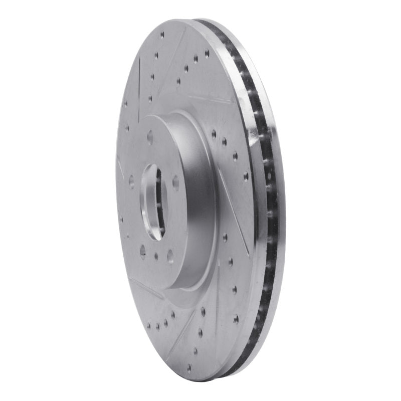 R1 09-23 Nissan 370Z Front Left Drilled & Slotted Silver Brake Rotor