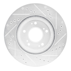 R1 04-12 Mitsubishi Eclipse Front Left Drilled & Slotted Silver Brake Rotor