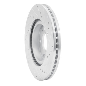 R1 04-12 Mitsubishi Eclipse Front Left Drilled & Slotted Silver Brake Rotor