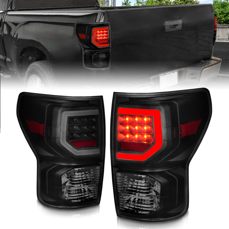 ANZO 07-11 Toyota Tundra Full LED Taillights Black Housing Smoke Lens G2 (w/C light Bars)