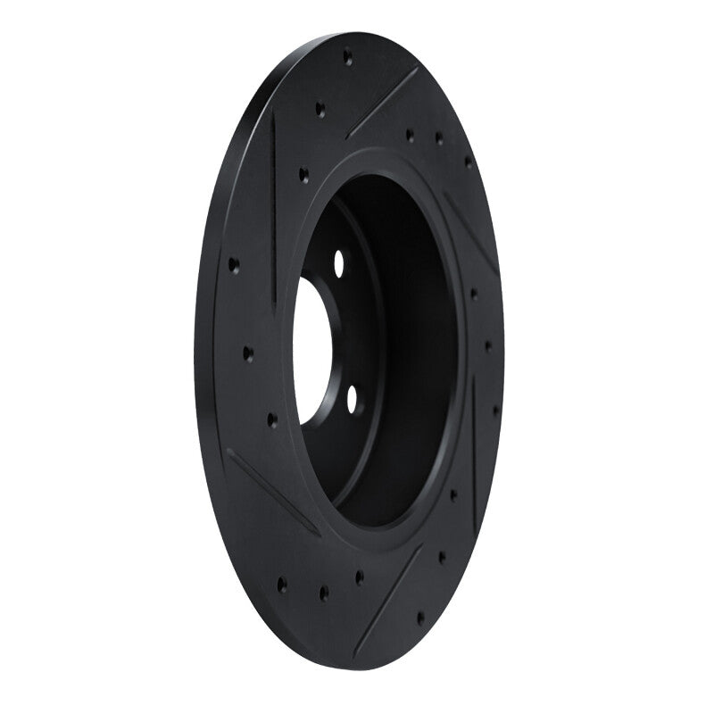 R1 19-25 Nissan Kicks Rear Right Drilled & Slotted Black Brake Rotor
