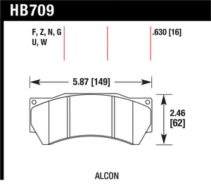 Hawk Performance Alcon Mono 6, Model 4497 HPS Street Brake Pads