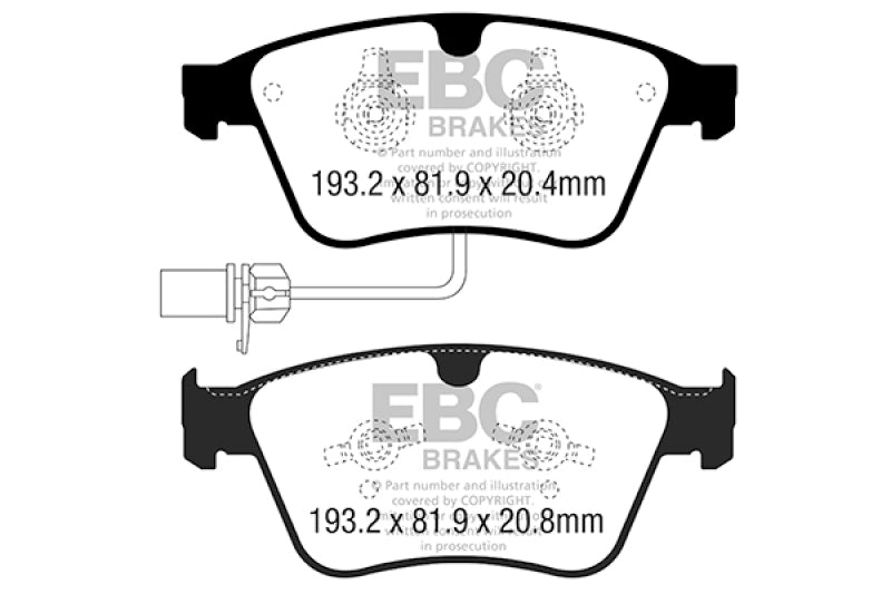 EBC 13-18 Bentley Continental 4.4TT Bluestuff Front Brake Pads