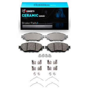 R1 16-25 Toyota Hi-Lux (Mexico) Front Ceramic Brake Pads and Hardware Kit