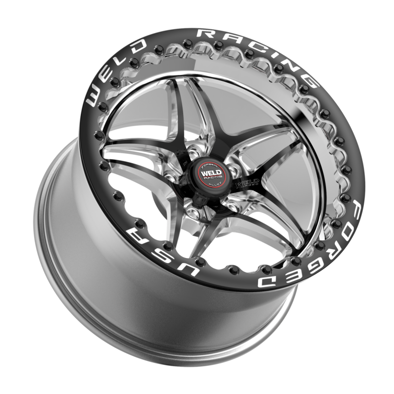 Weld S81 Beadlock 17x10.5/5x120.65/8.3 BS/3.18 HB - Black Center - Polished Shell - Black SBL Wheel