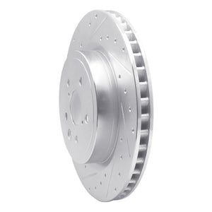 R1 15-22 Lexus RC F Left Rear Drilled & Slotted Silver Brake Rotor