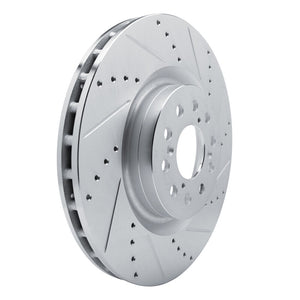 R1 17-25 Acura Integra Front Right Drilled & Slotted Silver Brake Rotor