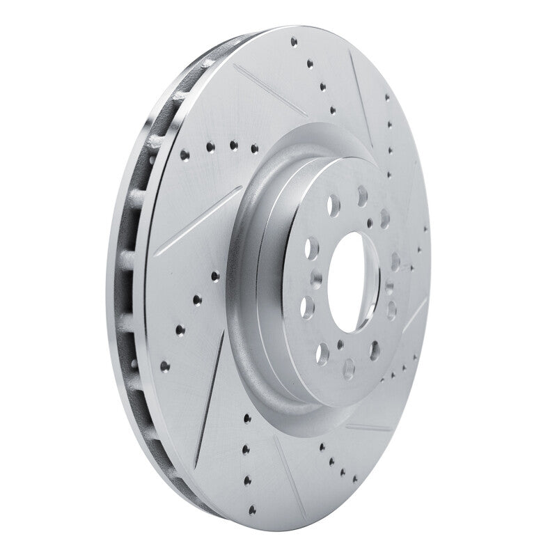 R1 17-25 Acura Integra Front Right Drilled & Slotted Silver Brake Rotor