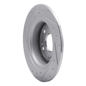 R1 05-17 Honda Accord Rear Right Drilled & Slotted Silver Brake Rotor