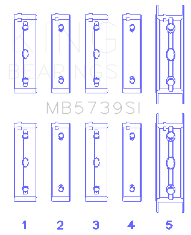 King Engine Bearings Subaru EJ20/EJ22/EJ25 Bi-Metal Silicon Aluminum Main Bearing Set - Size +.002mm