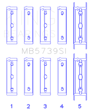 King Engine Bearings Subaru Ej20/Ej22/Ej25 Housing Bore + .002 (Size +0.75mm) Main Bearing Set