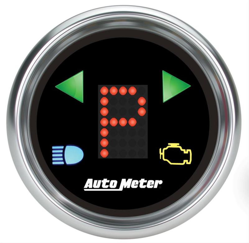 Autometer Automatic Transmission PRNDL Black Dial Flat Lens Bright Super Bezel Gauge
